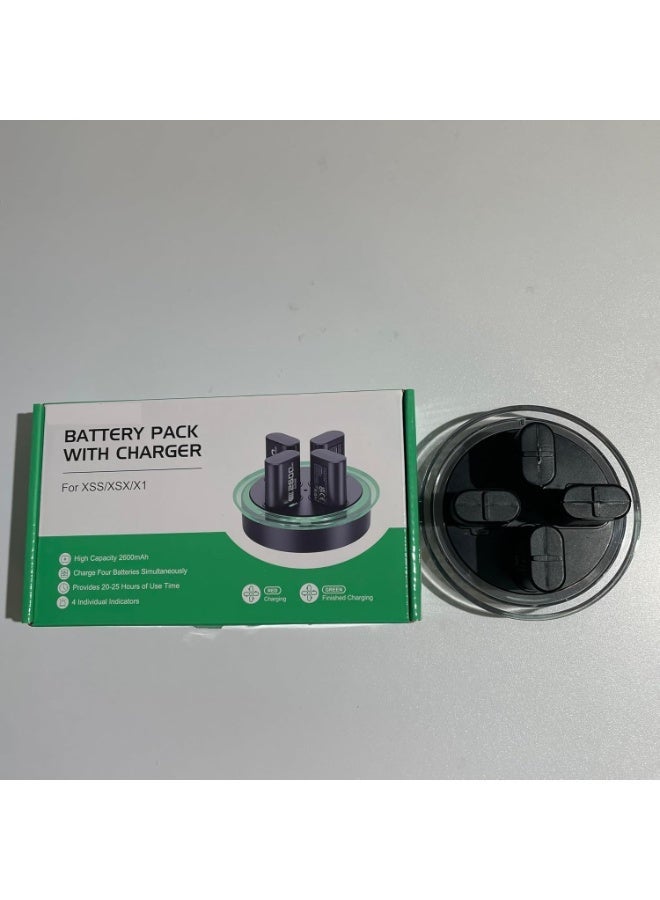 OSHIMA Rechargeable Battery Pack for Xbox Series X|S, Rechargeable Batteries Charger for Xbox Controller Battery Pack, Charger Station, 4 x 2600mAh Controller LED Indicator Dock for One S/One X/Elite - Image 2